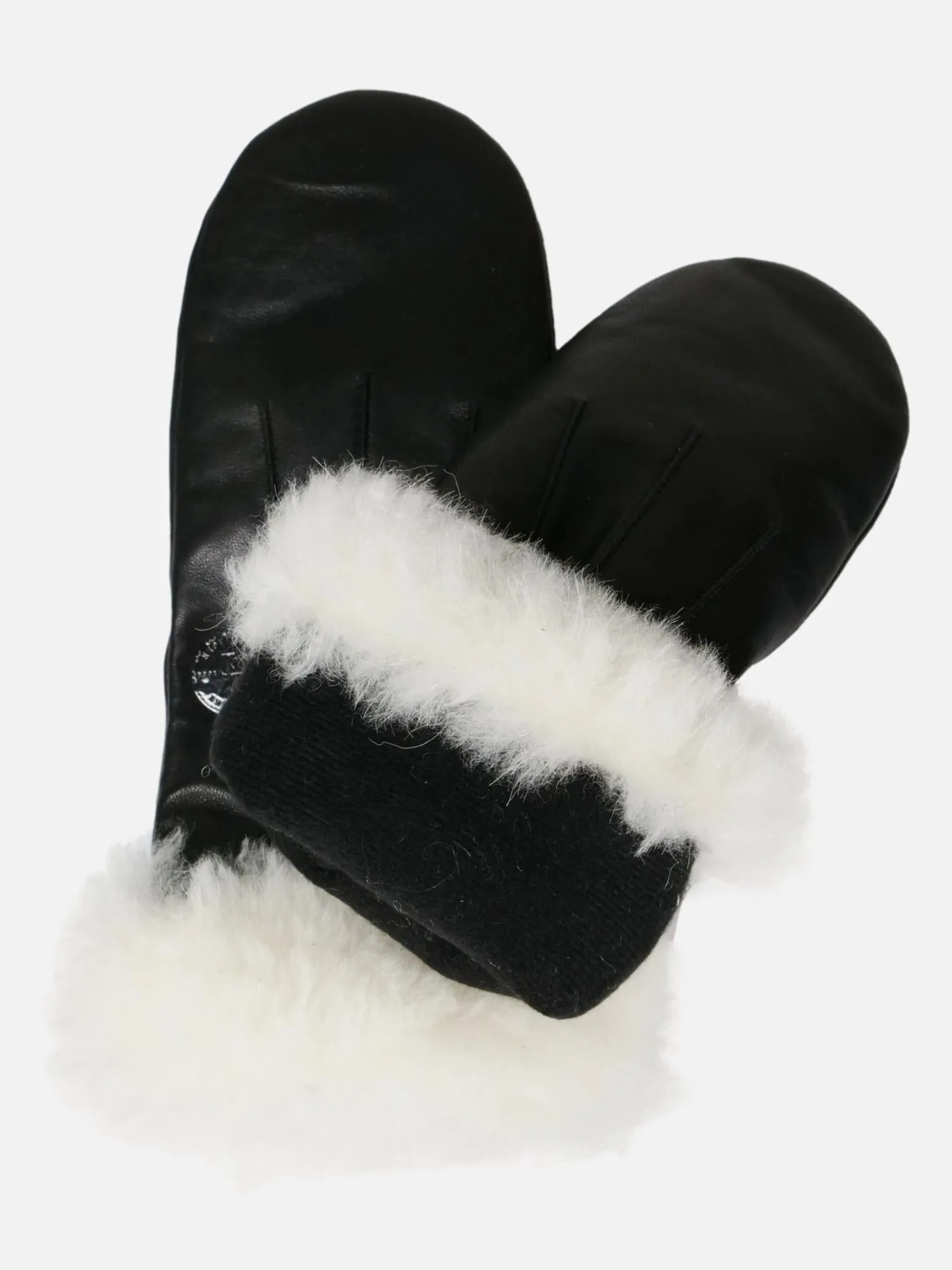 2116-F Mitten - White lamb cuff - Sheep Leather - Accesories - Black