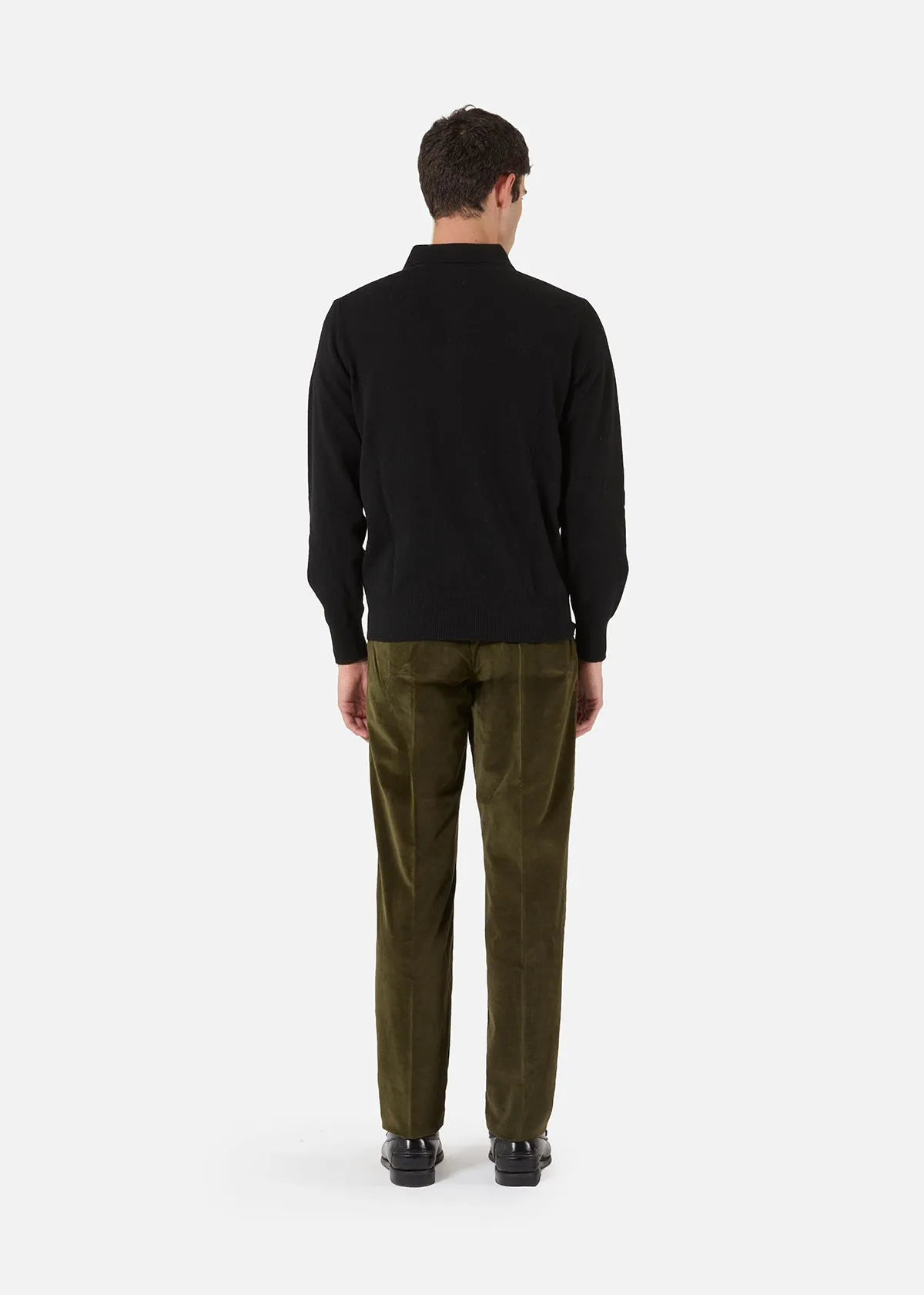 AANTIOCO COTTTON VELVET TROUSERS WITH DARTS