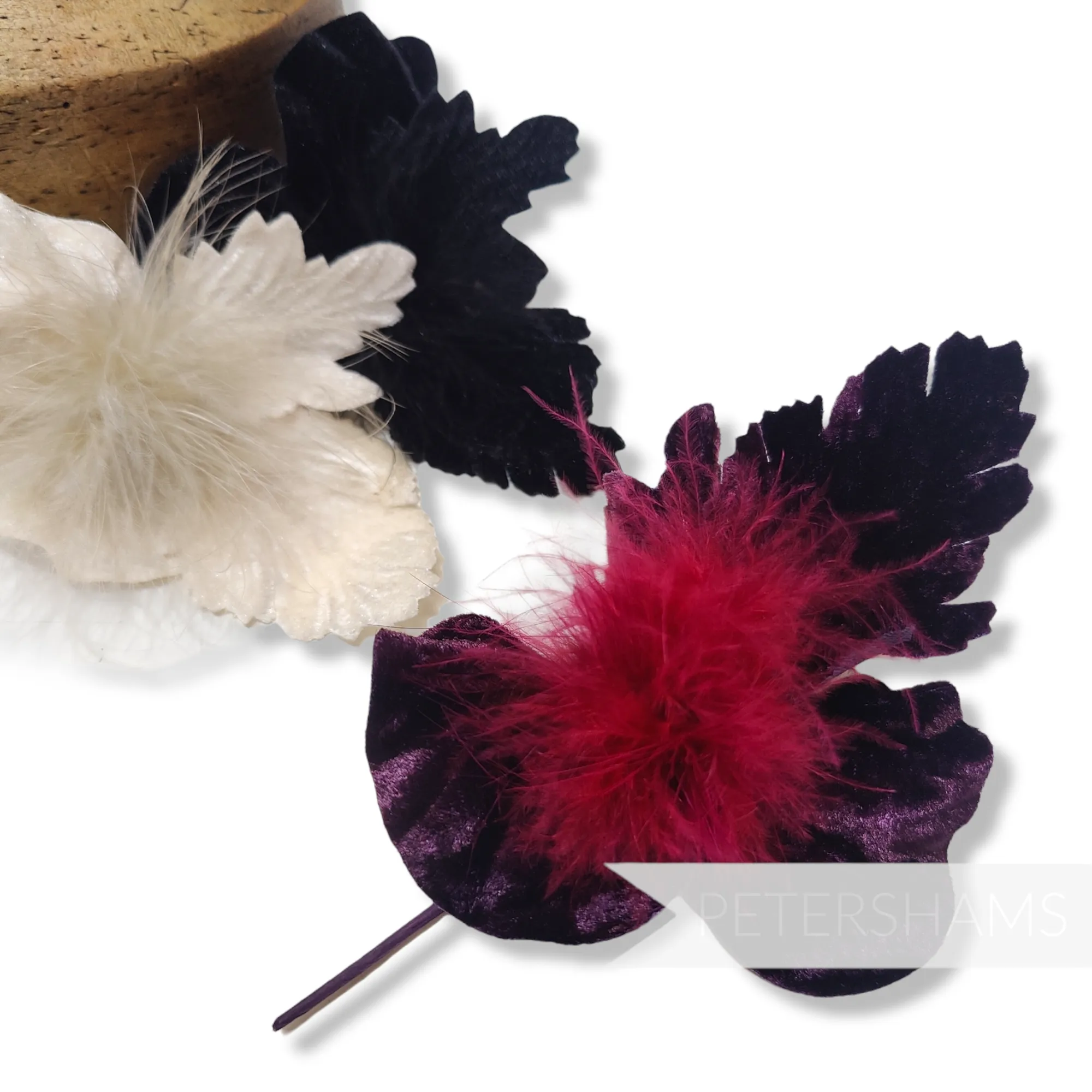 'Addilynn' Marabou and Silk Velvet Wired Orchid Flower