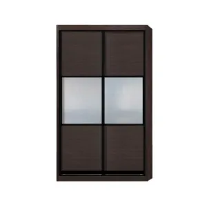 Audrey Modular Wardrobe (Walnut with Frosted Glass)