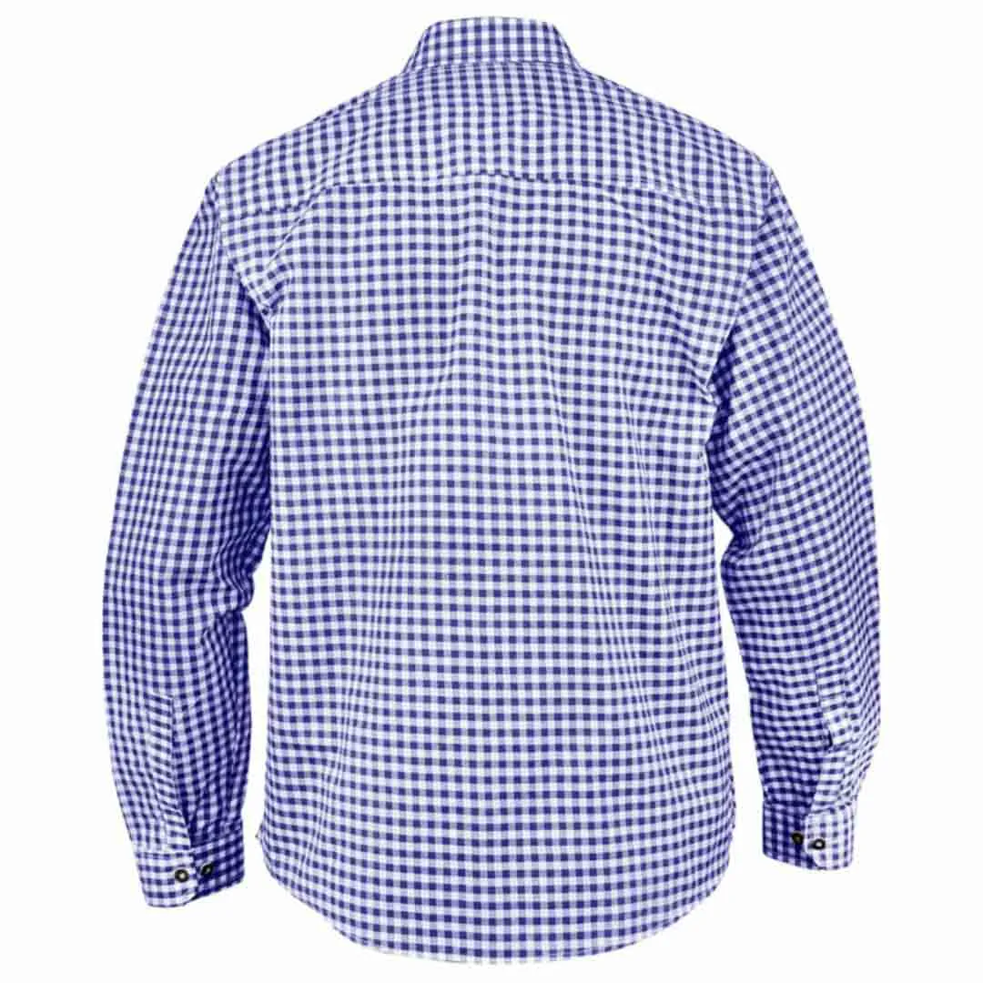 Bavarian Men Shirt Checked Sea Blue