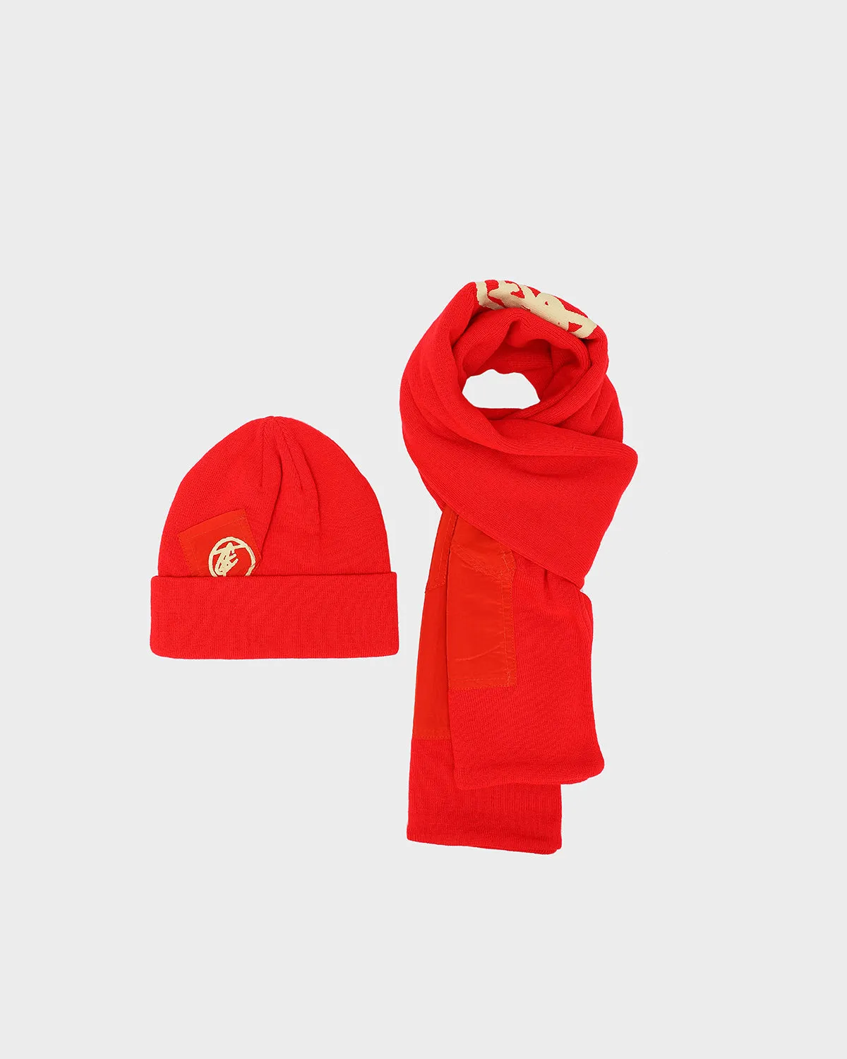 Beanie Scarf Set in Red