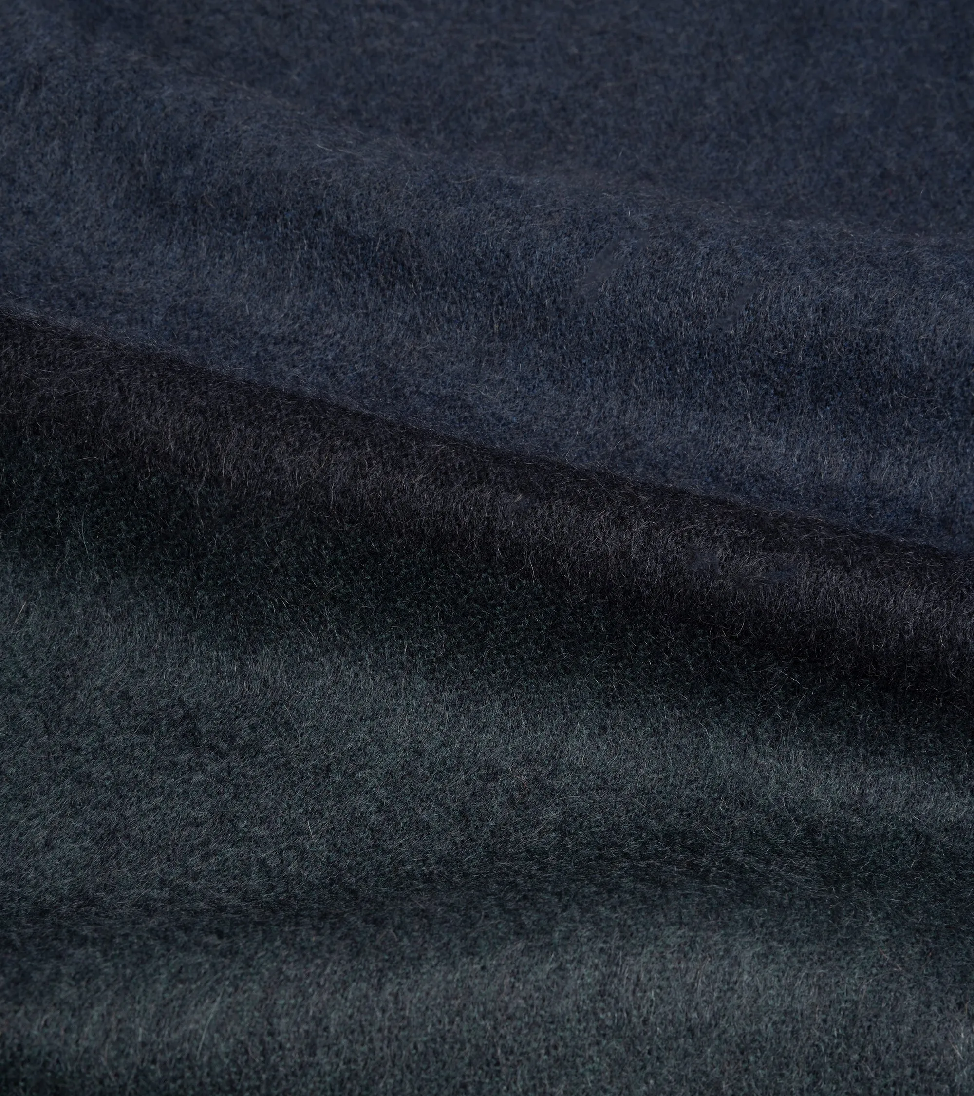 Begg x Co Arran Borderland Stripe Cashmere Scarf: Slate/Green