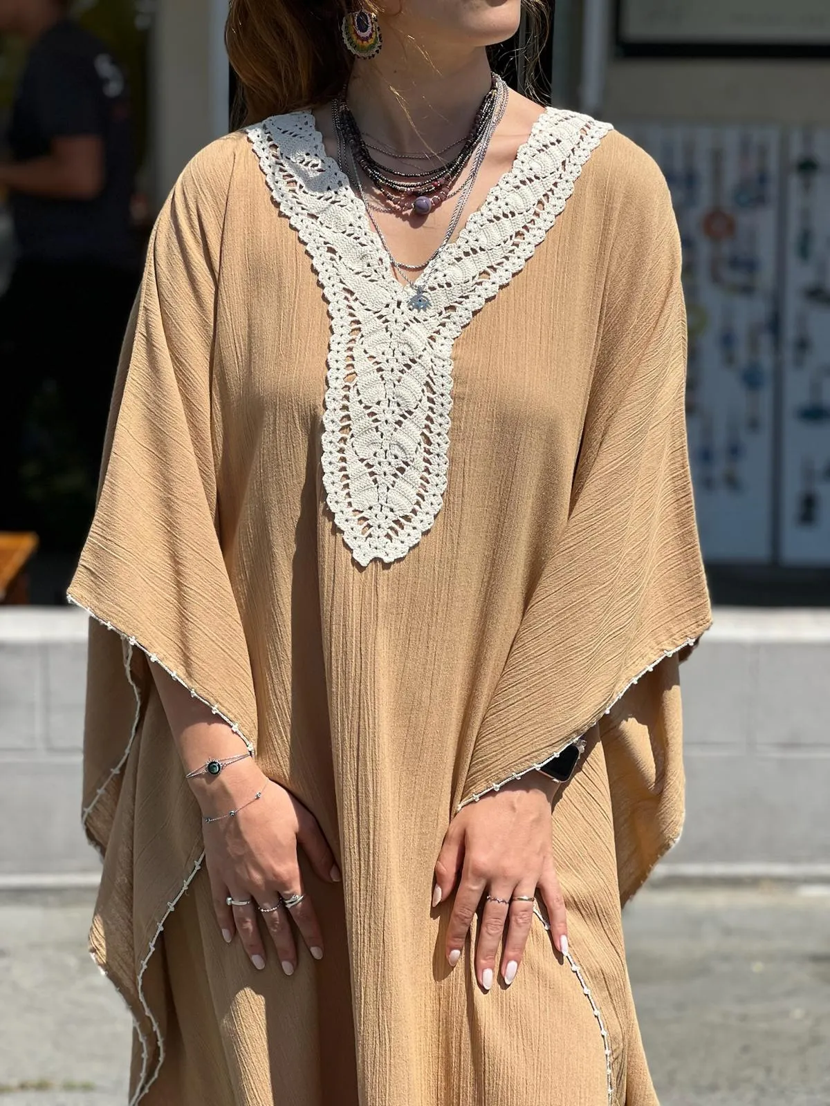 Beige Kaftan Dress