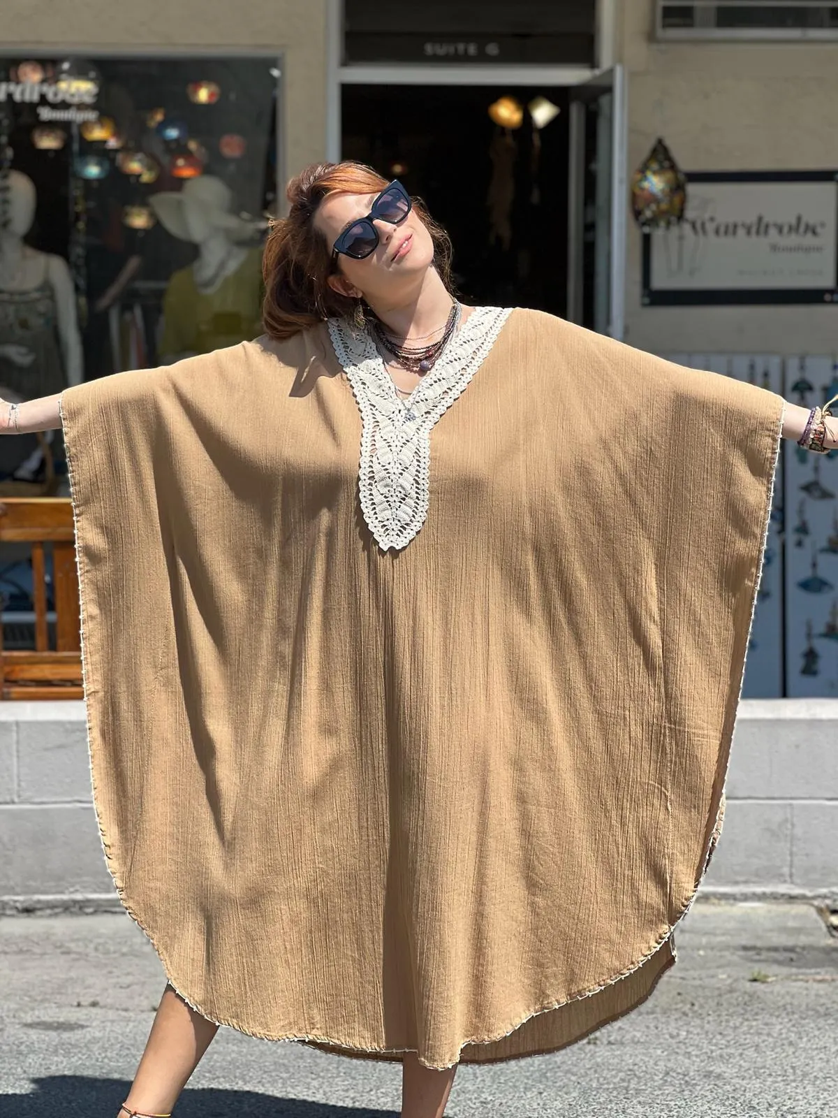 Beige Kaftan Dress