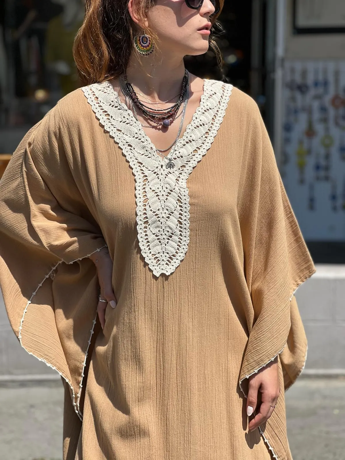 Beige Kaftan Dress