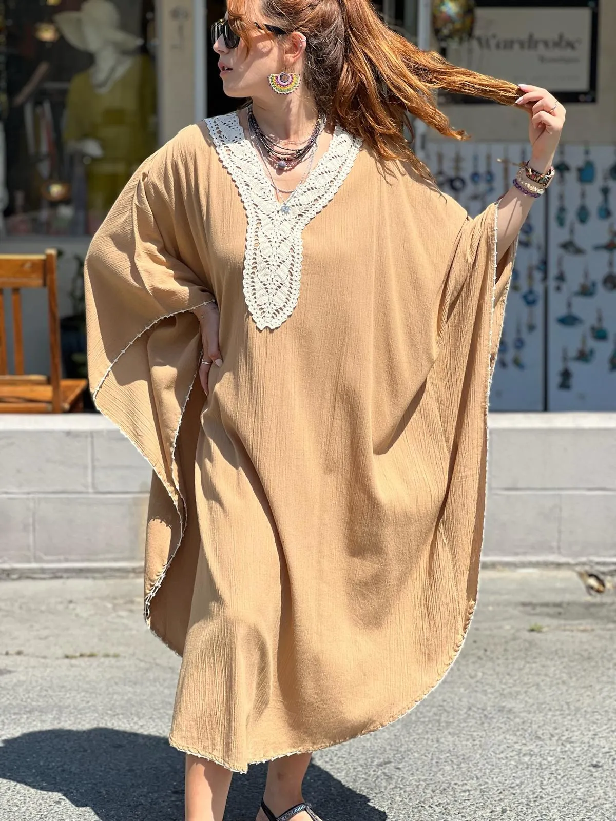 Beige Kaftan Dress