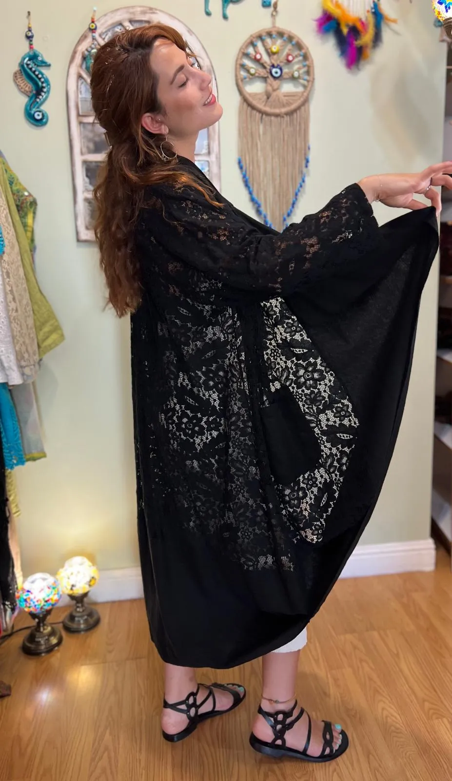 Black Lace Kaftan