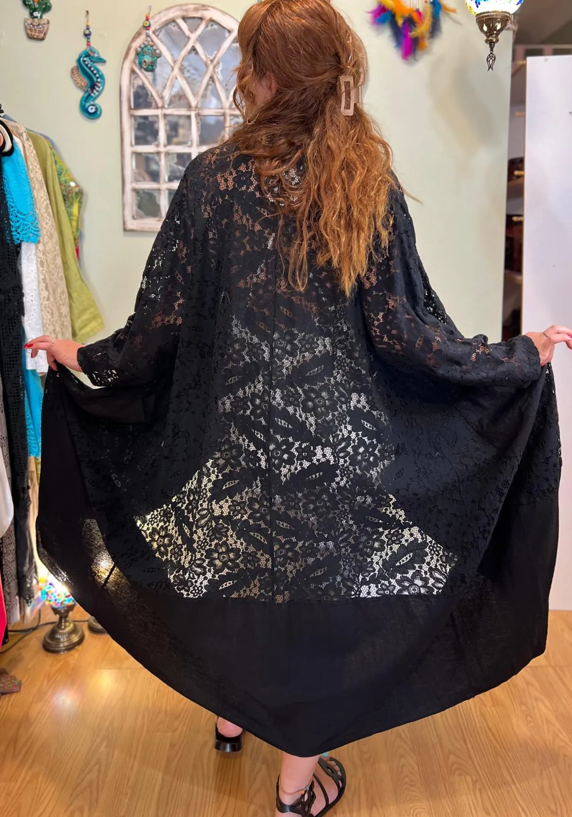 Black Lace Kaftan