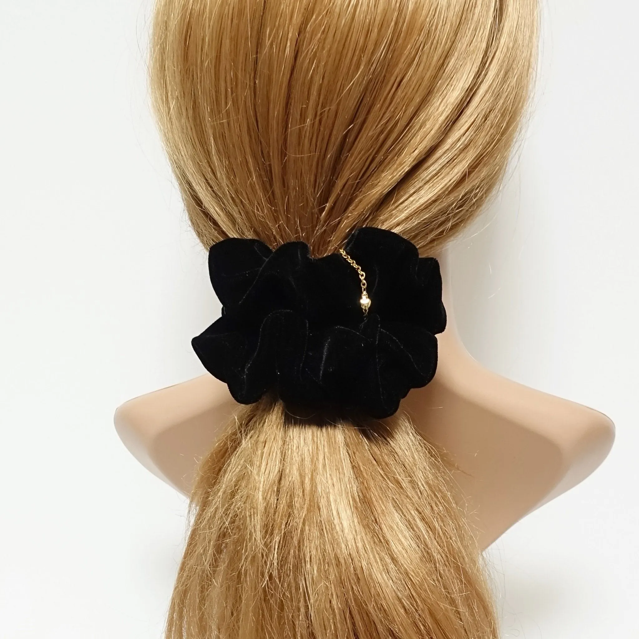 black silk velvet scrunchies soft fabric velvet hair scrunchie for women