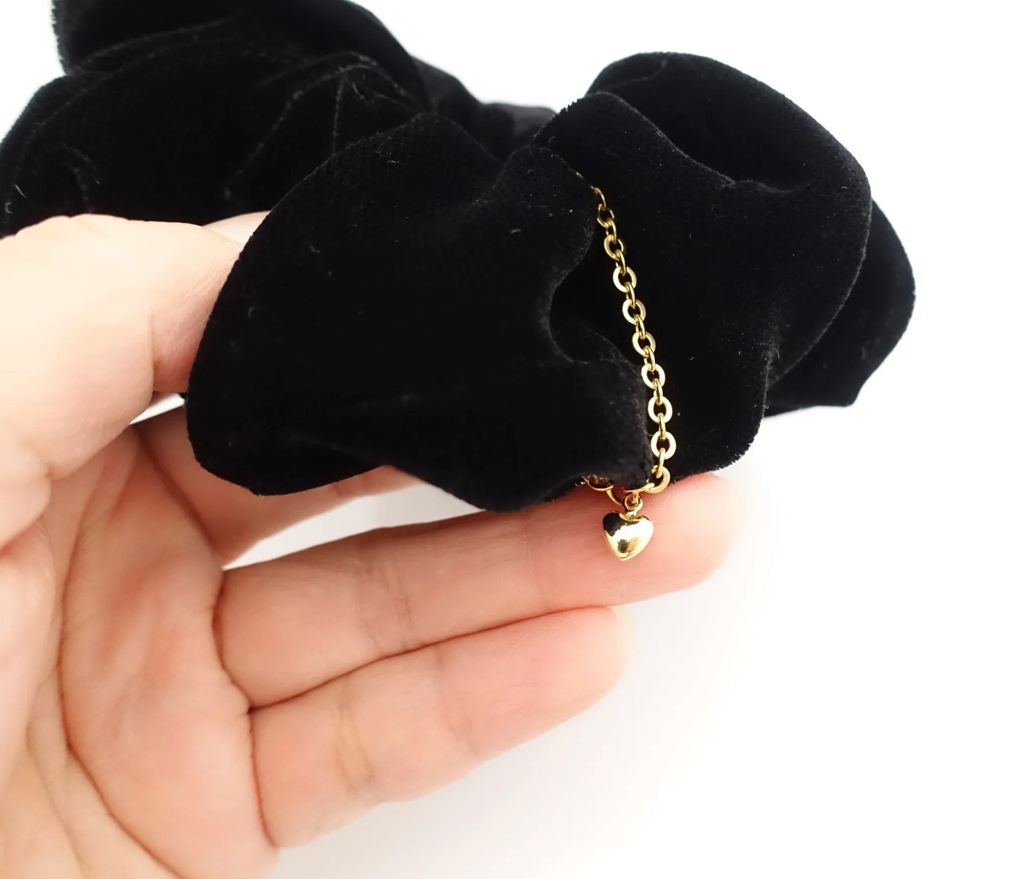 black silk velvet scrunchies soft fabric velvet hair scrunchie for women