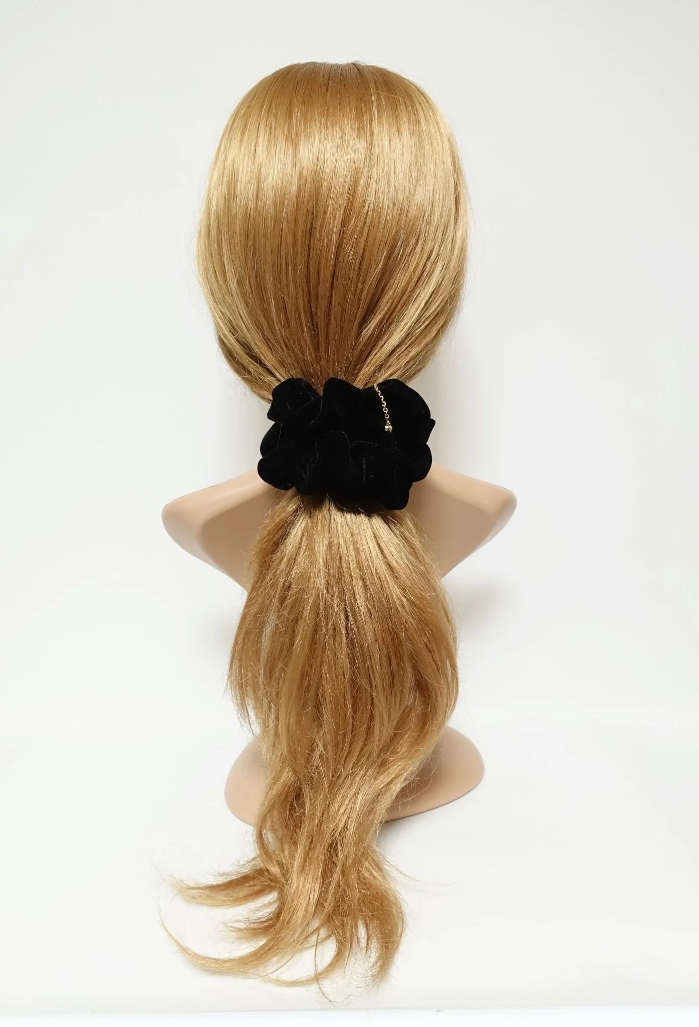 black silk velvet scrunchies soft fabric velvet hair scrunchie for women