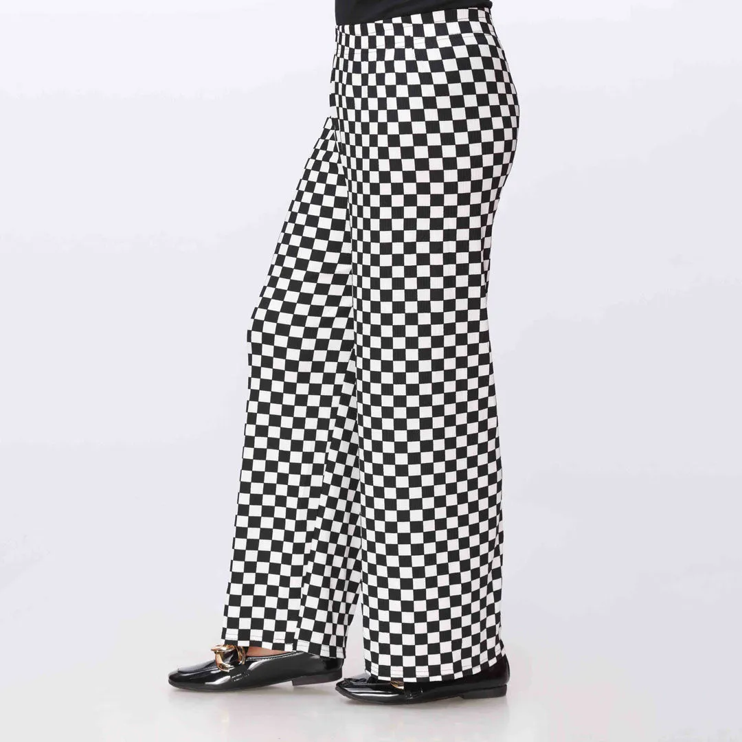 Blkwht Printed Jersey Straight Trouser PW3558