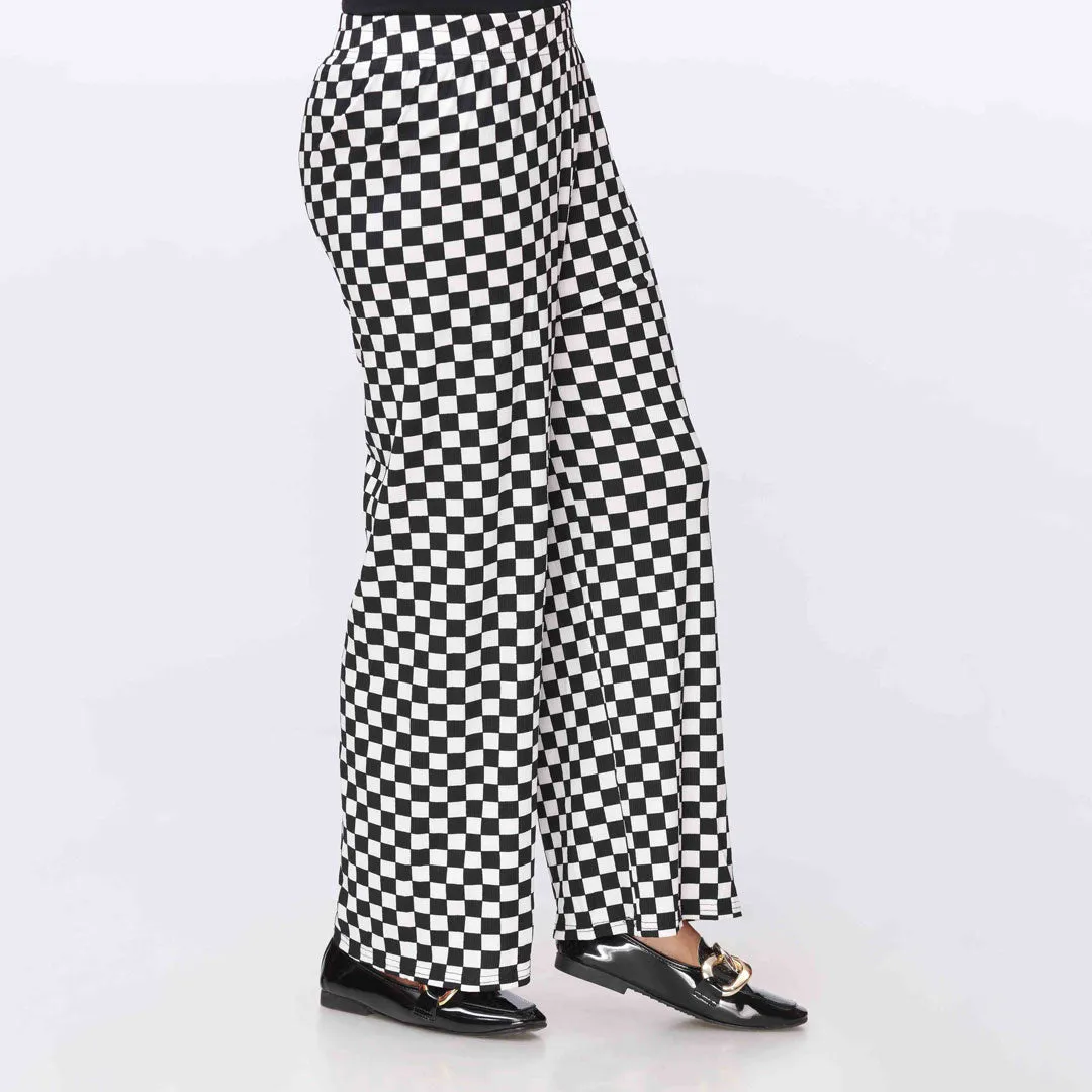 Blkwht Printed Jersey Straight Trouser PW3558