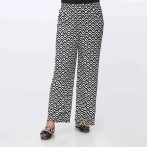 Blkwht Printed Jersey Straight Trouser PW3562