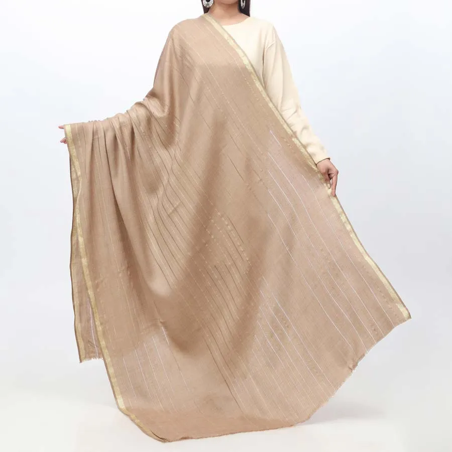 Brown Zari Border Shawl PW3709