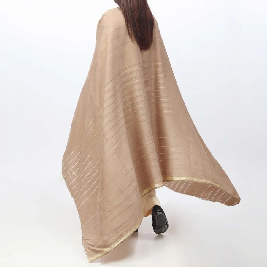 Brown Zari Border Shawl PW3709