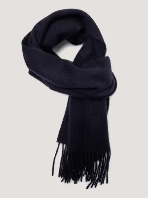 Bruun & Stengade Men Blue Solid Fringed Muffler