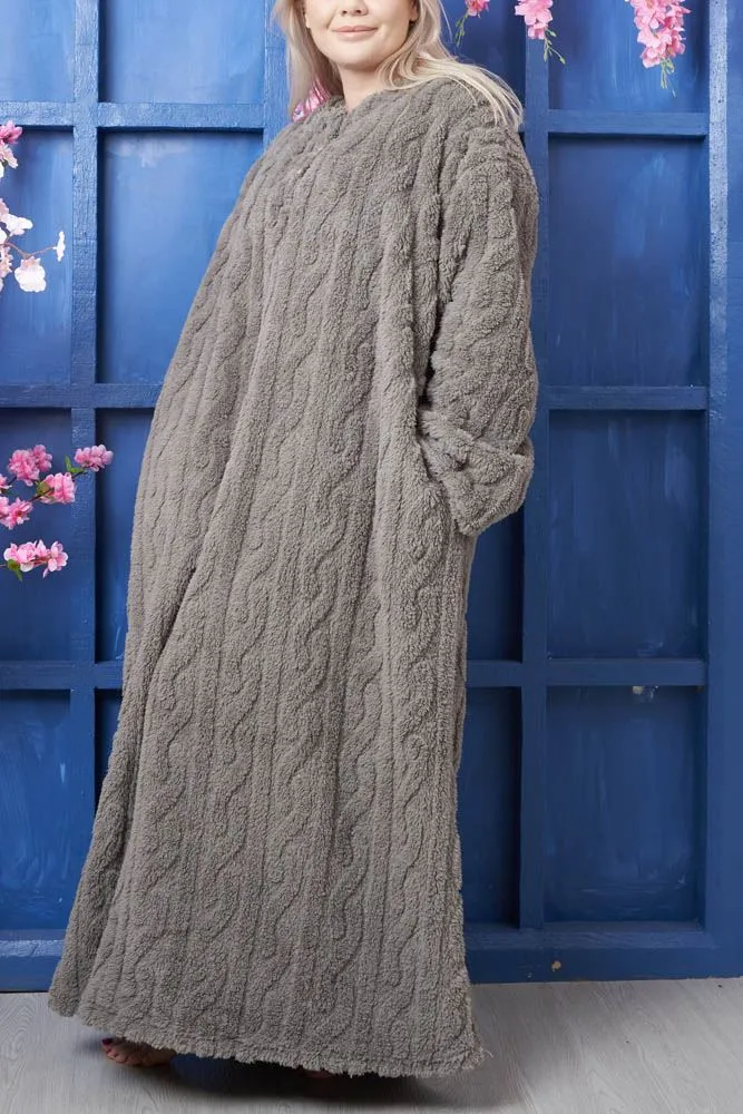 Cable Knit Pattern Longline Dress