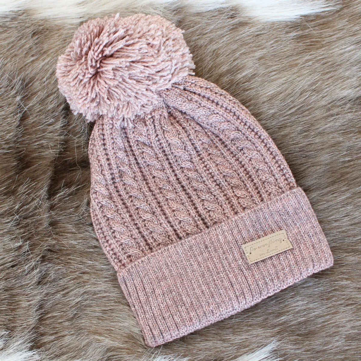 Cable Knit Pom Beanies | Do Everything in Love