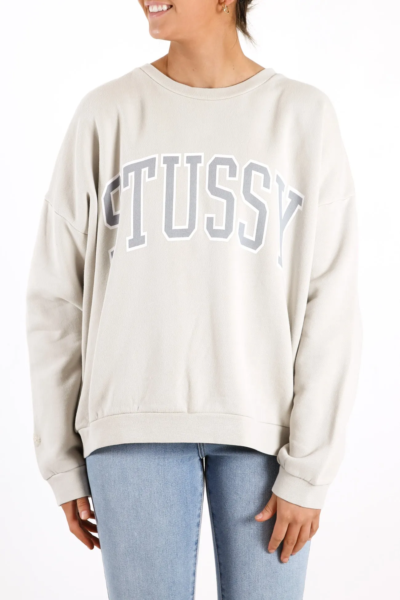 Campus Oversized Crew White Sand