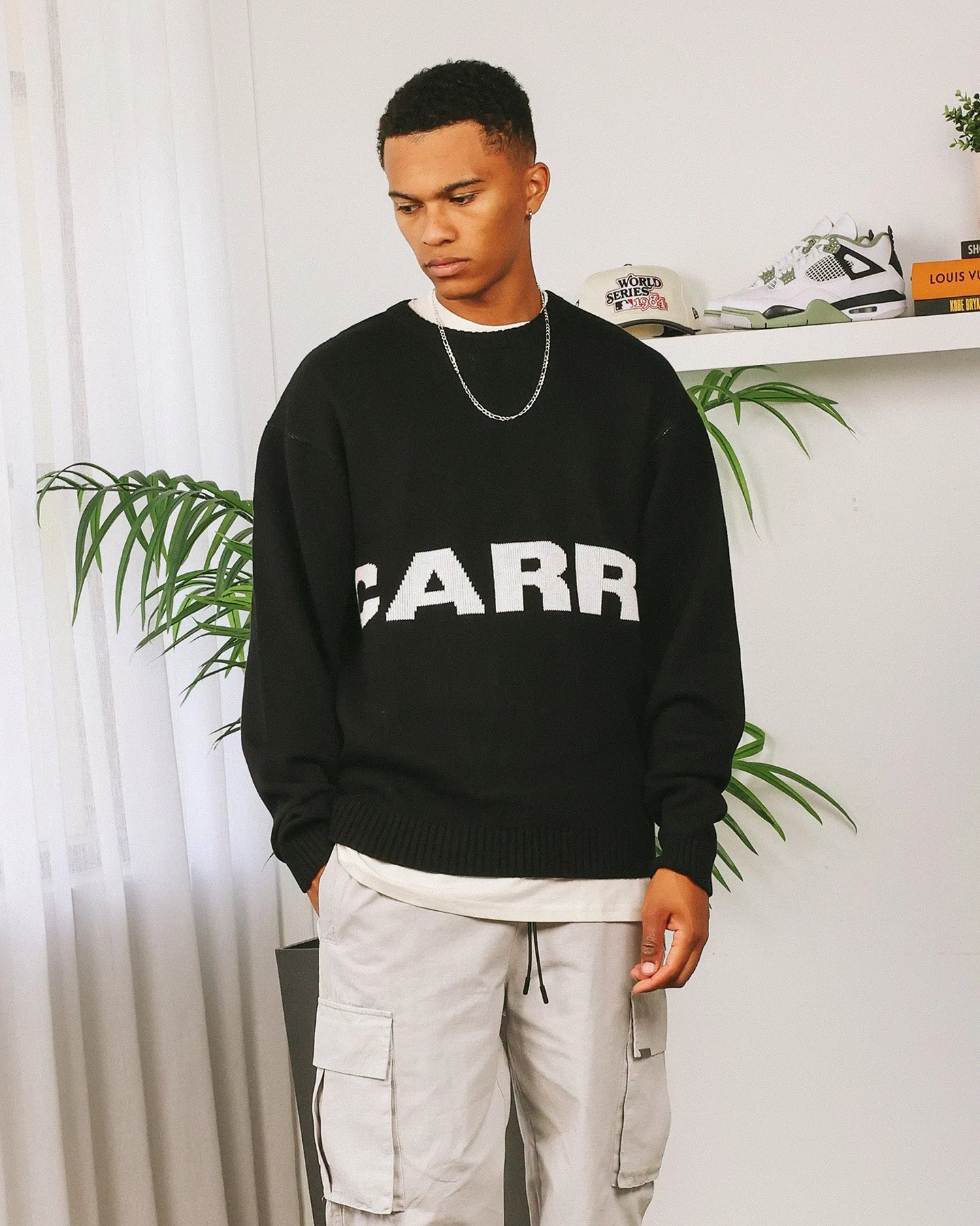 Carré Statement Knitted Sweater Black