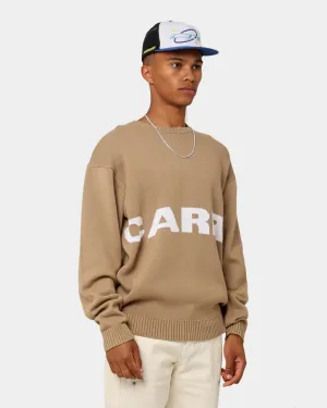 Carré Statement Knitted Sweater Stone