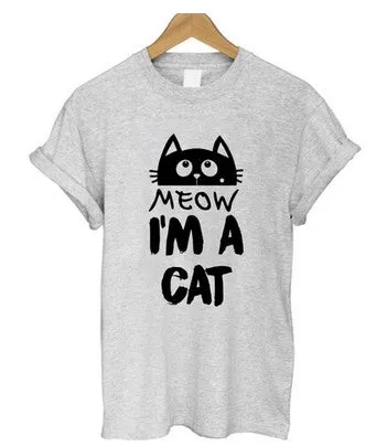 Cat Pattern Short Sleeve T-Shirt