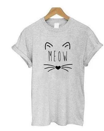 Cat Pattern Short Sleeve T-Shirt