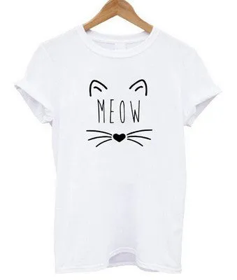 Cat Pattern Short Sleeve T-Shirt