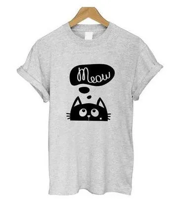 Cat Pattern Short Sleeve T-Shirt