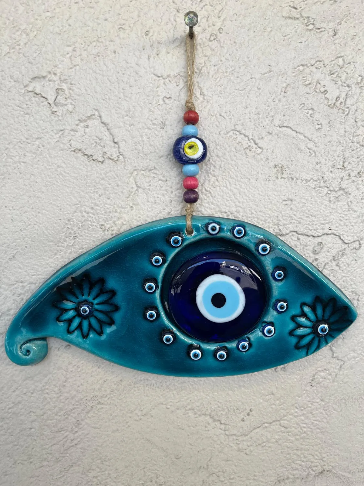 Ceramic Luck Wave With Evil Eye Bead