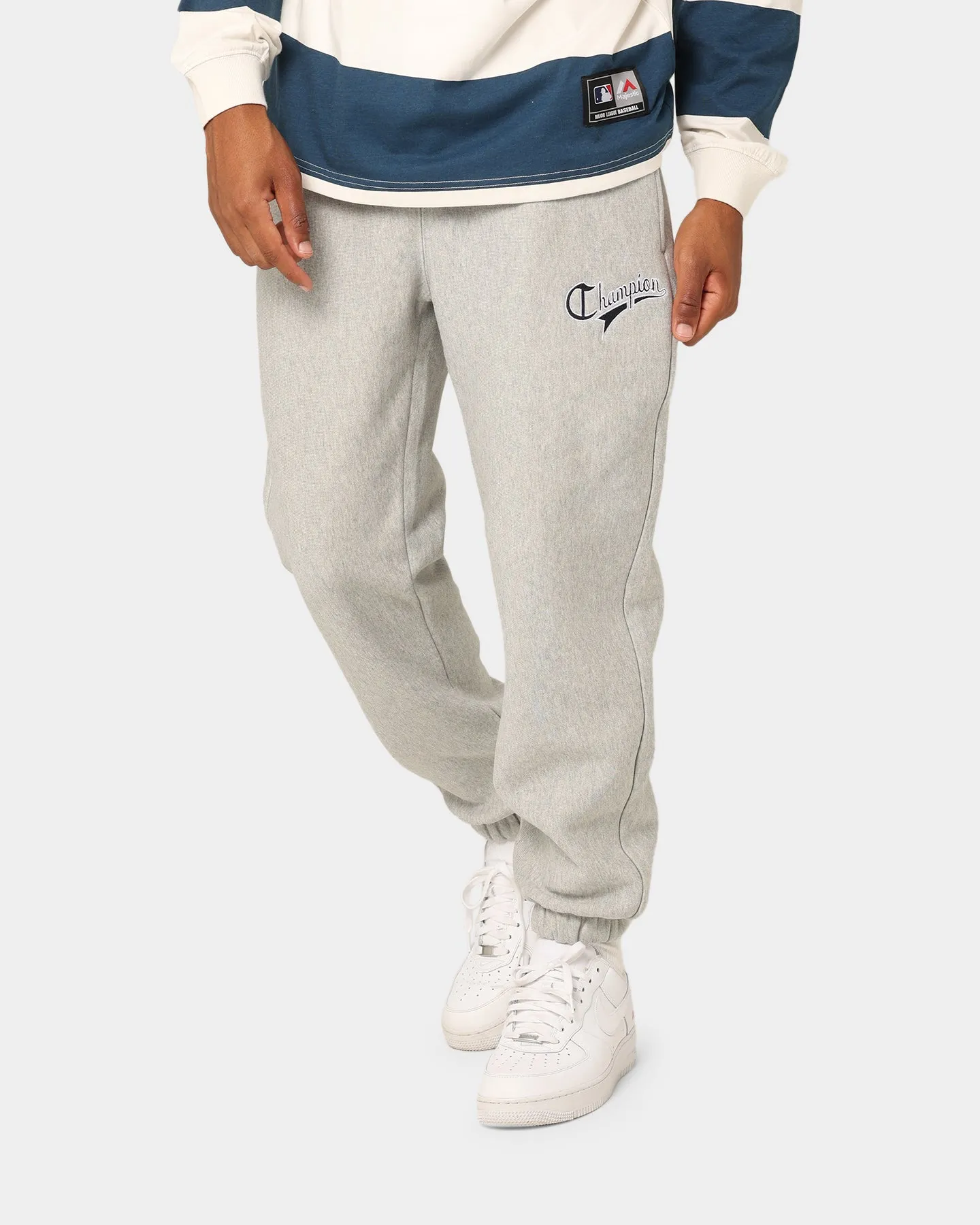 Champion Reverse Weave Cursive Logo Jogger Oxford Heather