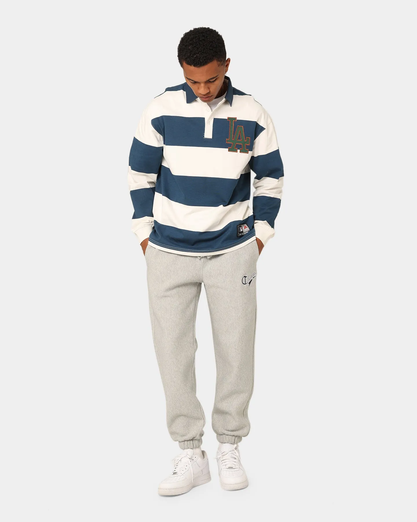 Champion Reverse Weave Cursive Logo Jogger Oxford Heather