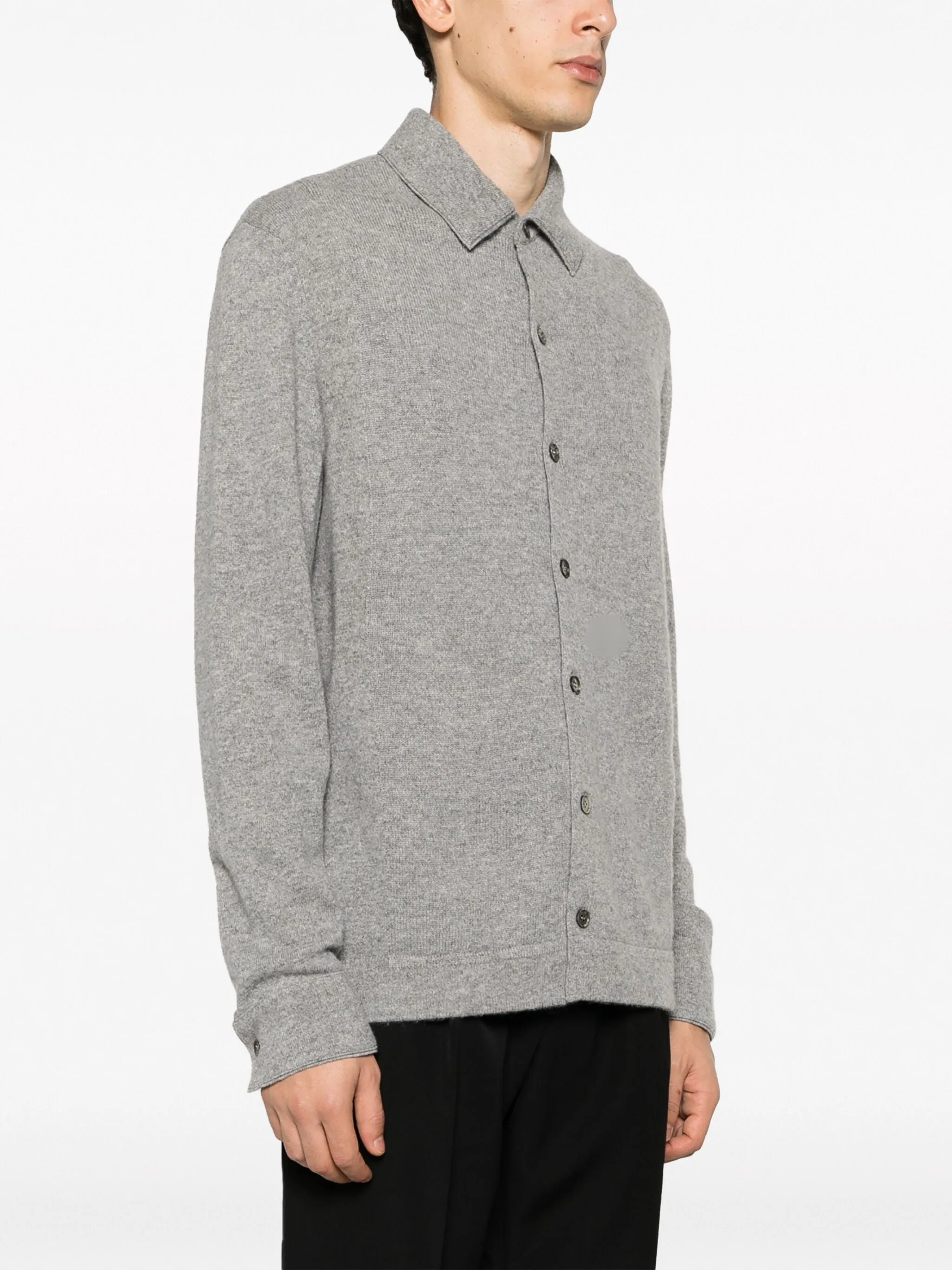 Classic-Collar Cashmere Cardigan