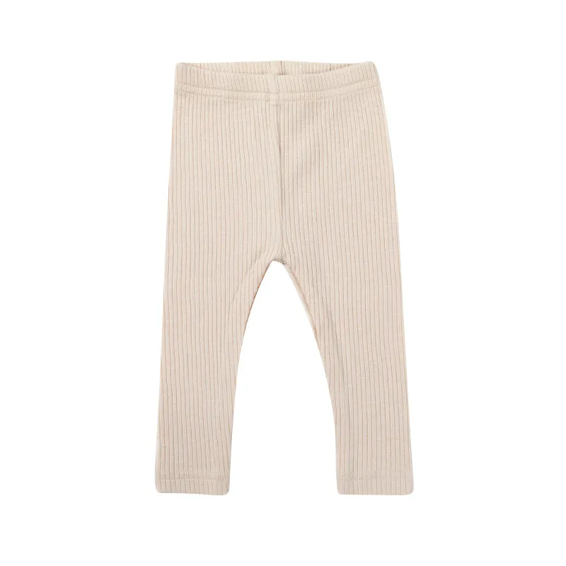 Cotton Ribbed Leggings - Buttermilk