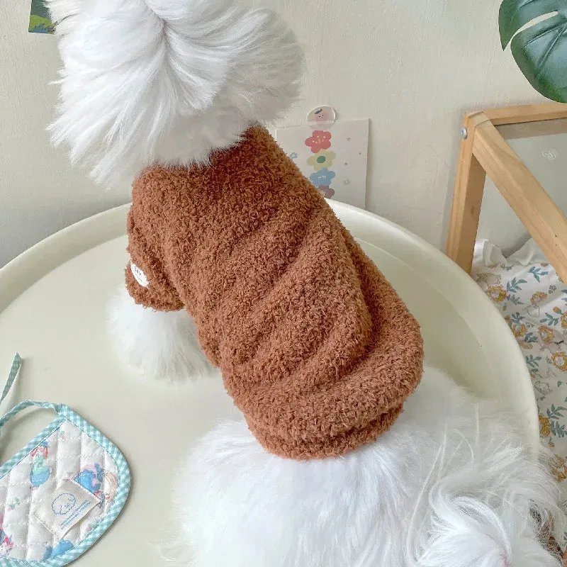 Cozy Winter Sweater for Small to Medium Dogs - Solid Color, Cotton