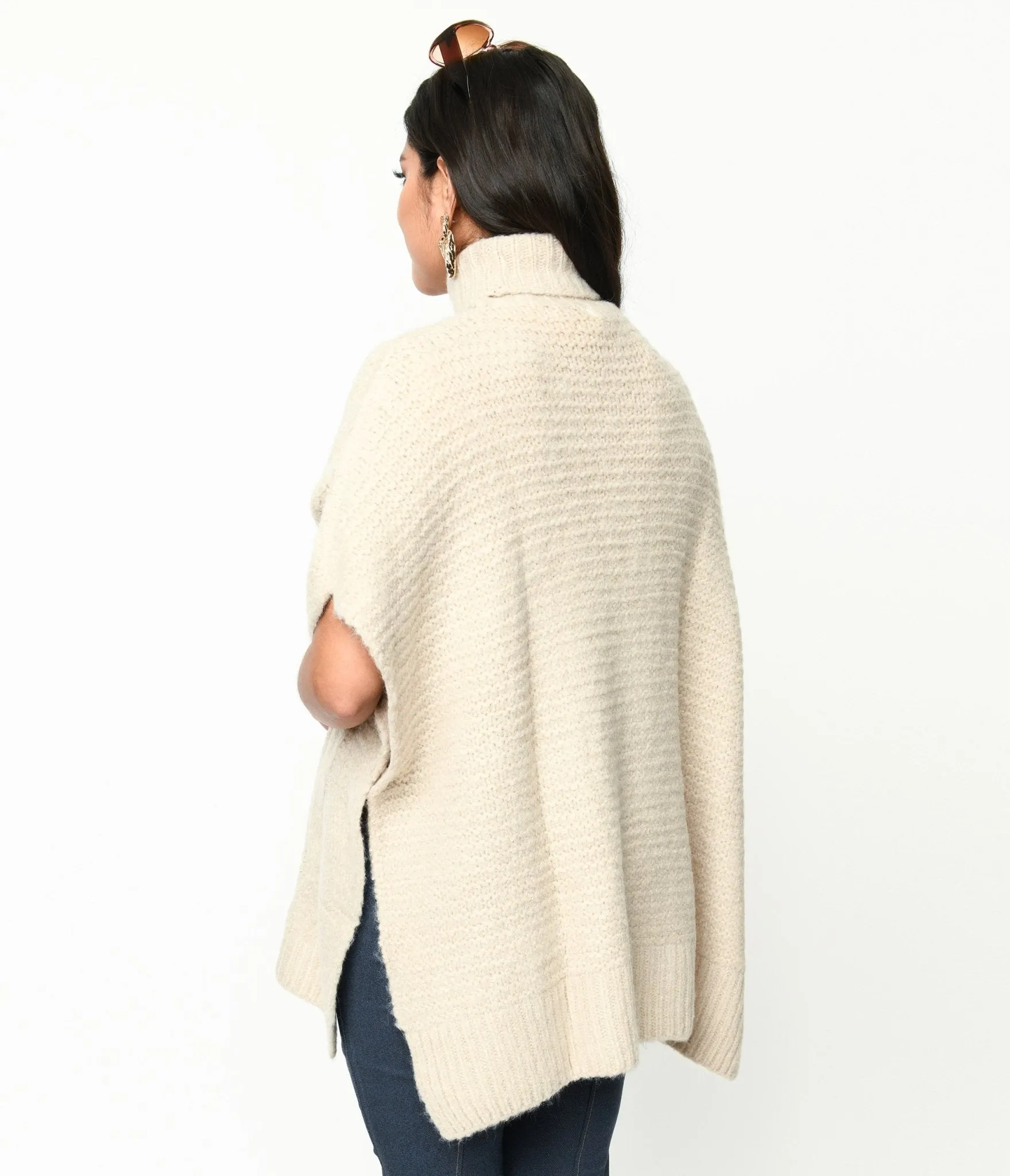 Cream Cable Knit Turtle Neck Sweater