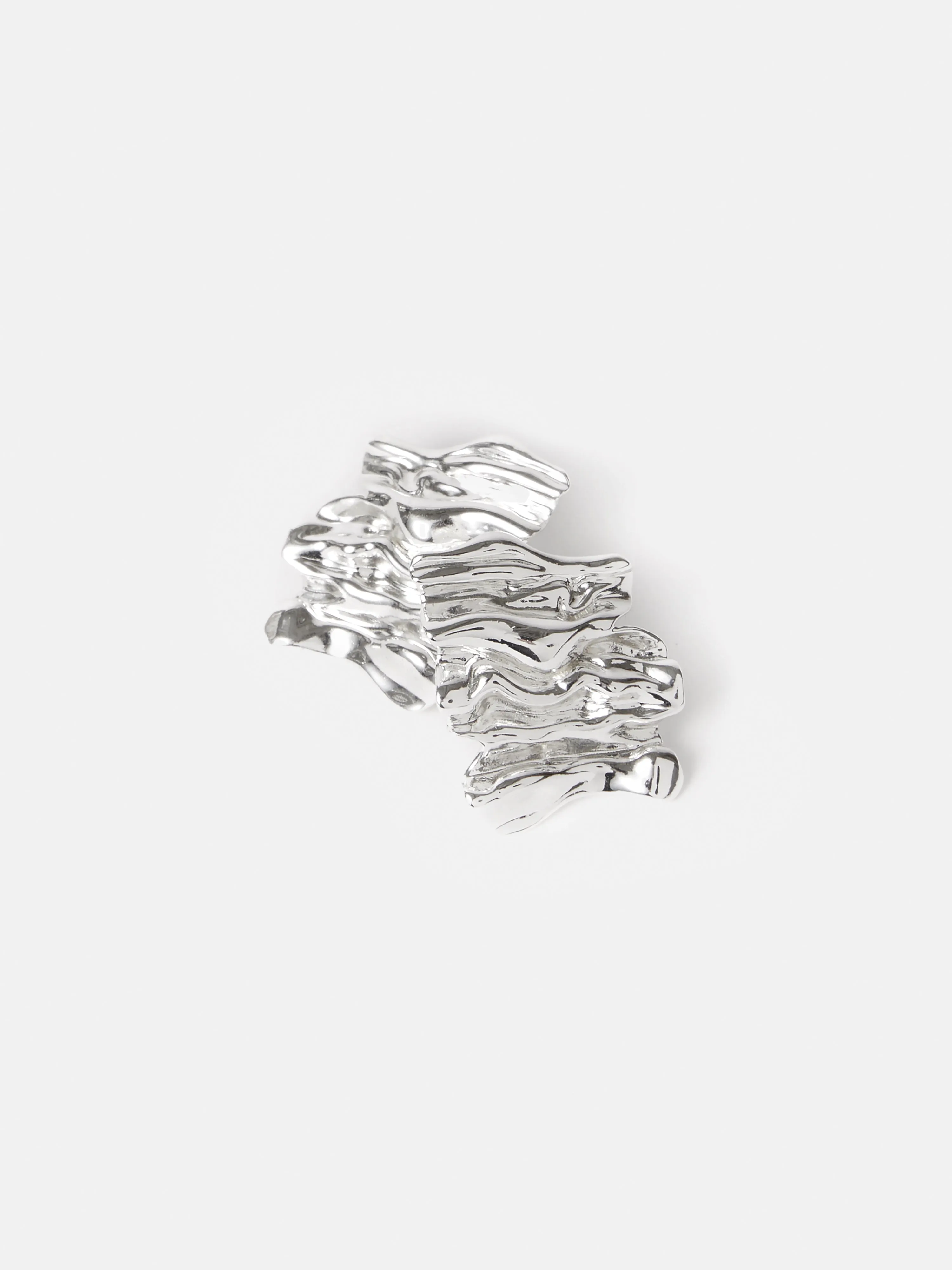 Crumpled Textured Earrings | Silver