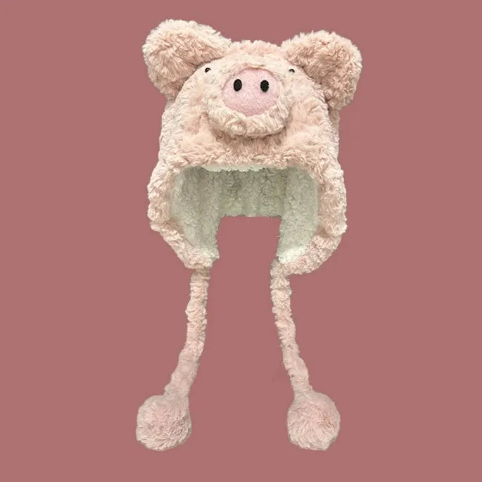 Cute Cartoon Plush Piggy Hat