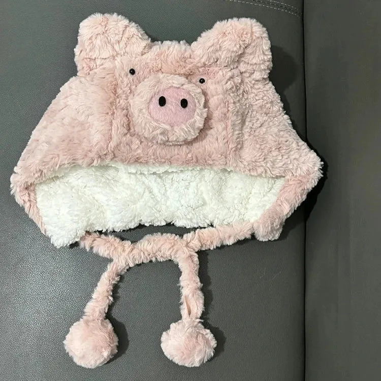 Cute Cartoon Plush Piggy Hat