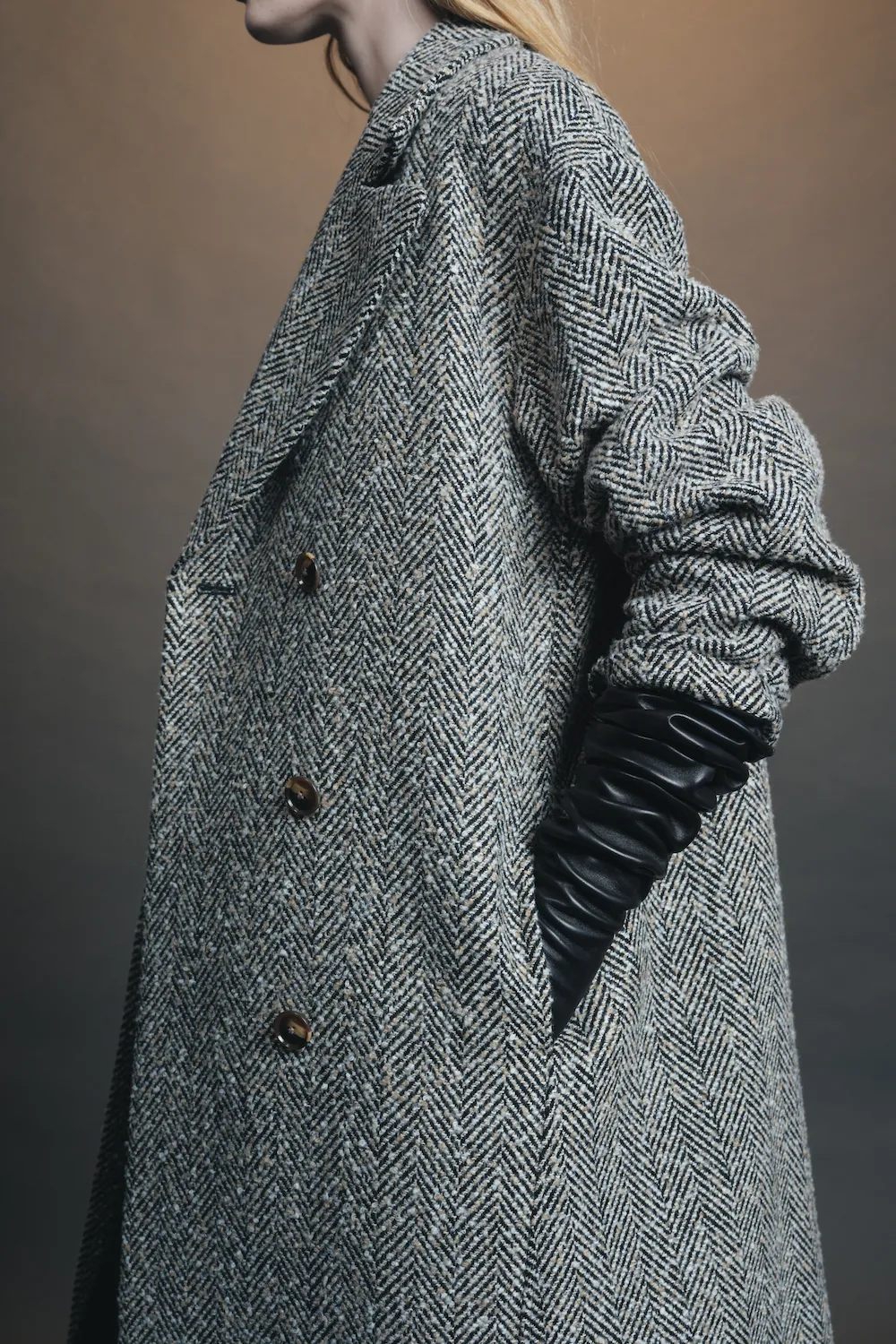 Dayana Boucle Overcoat, Herringbone