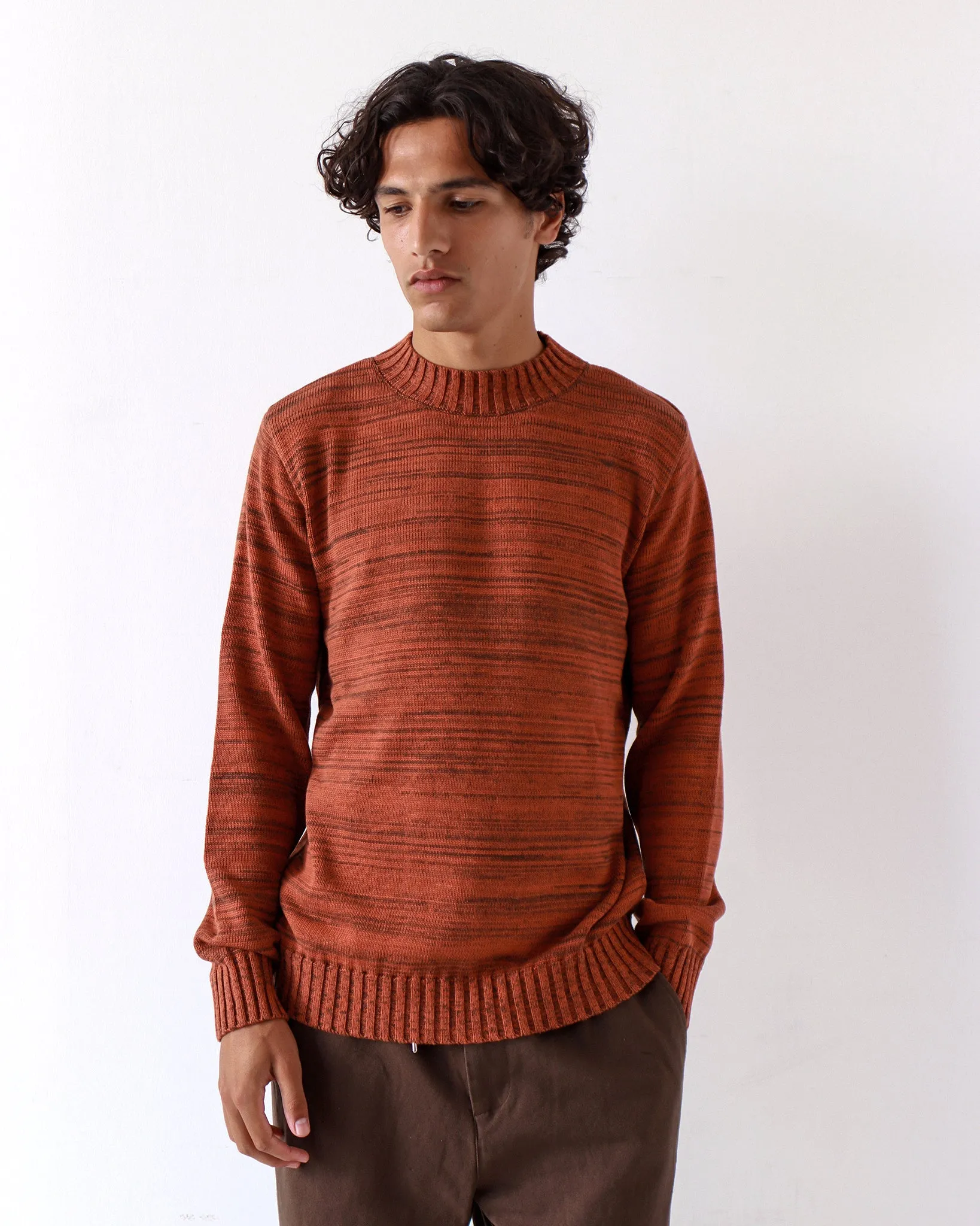 Dieter Knit - Brown / Burnt Orange Twisted Yarn