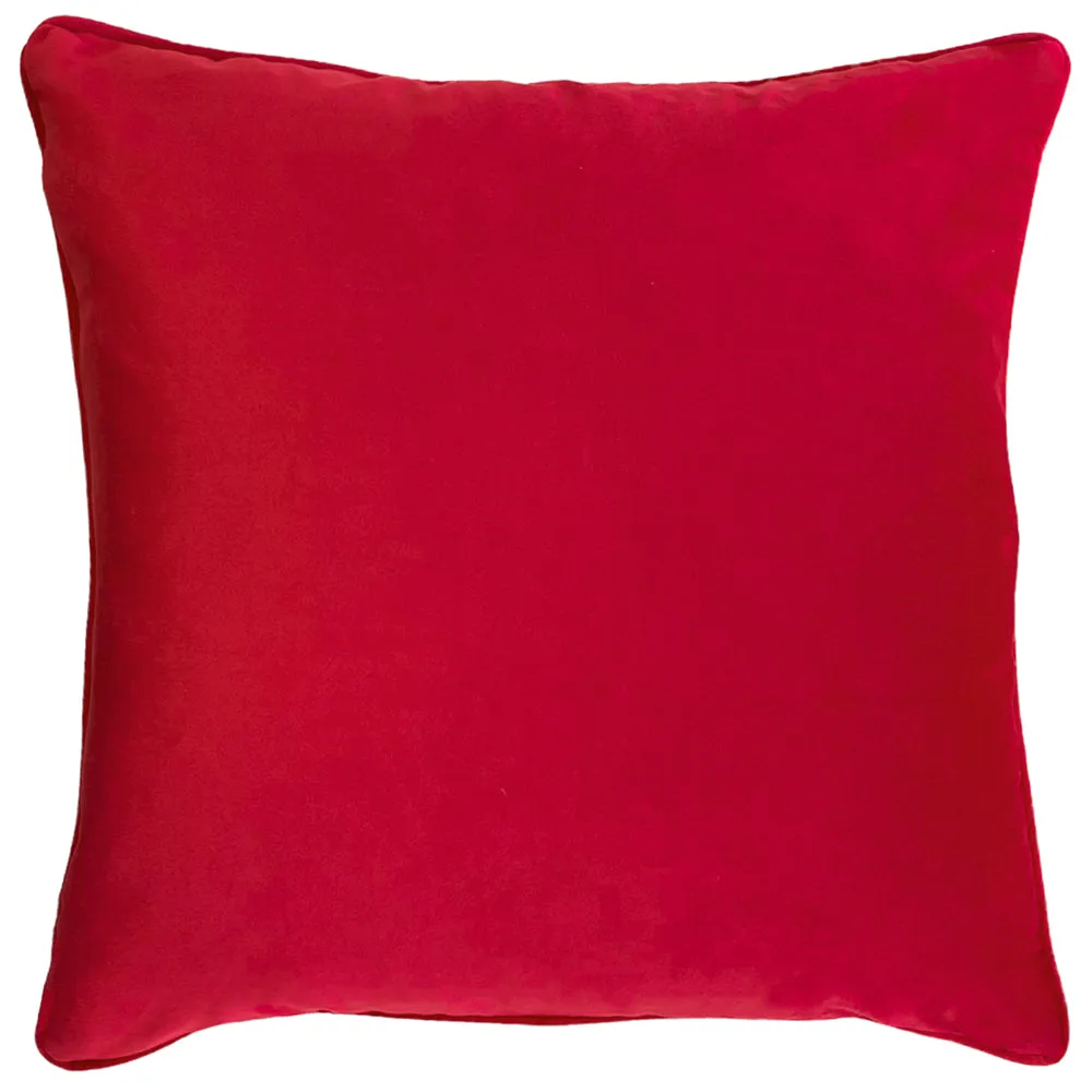 Festive Reindeer Repeat Cushion Scarlet