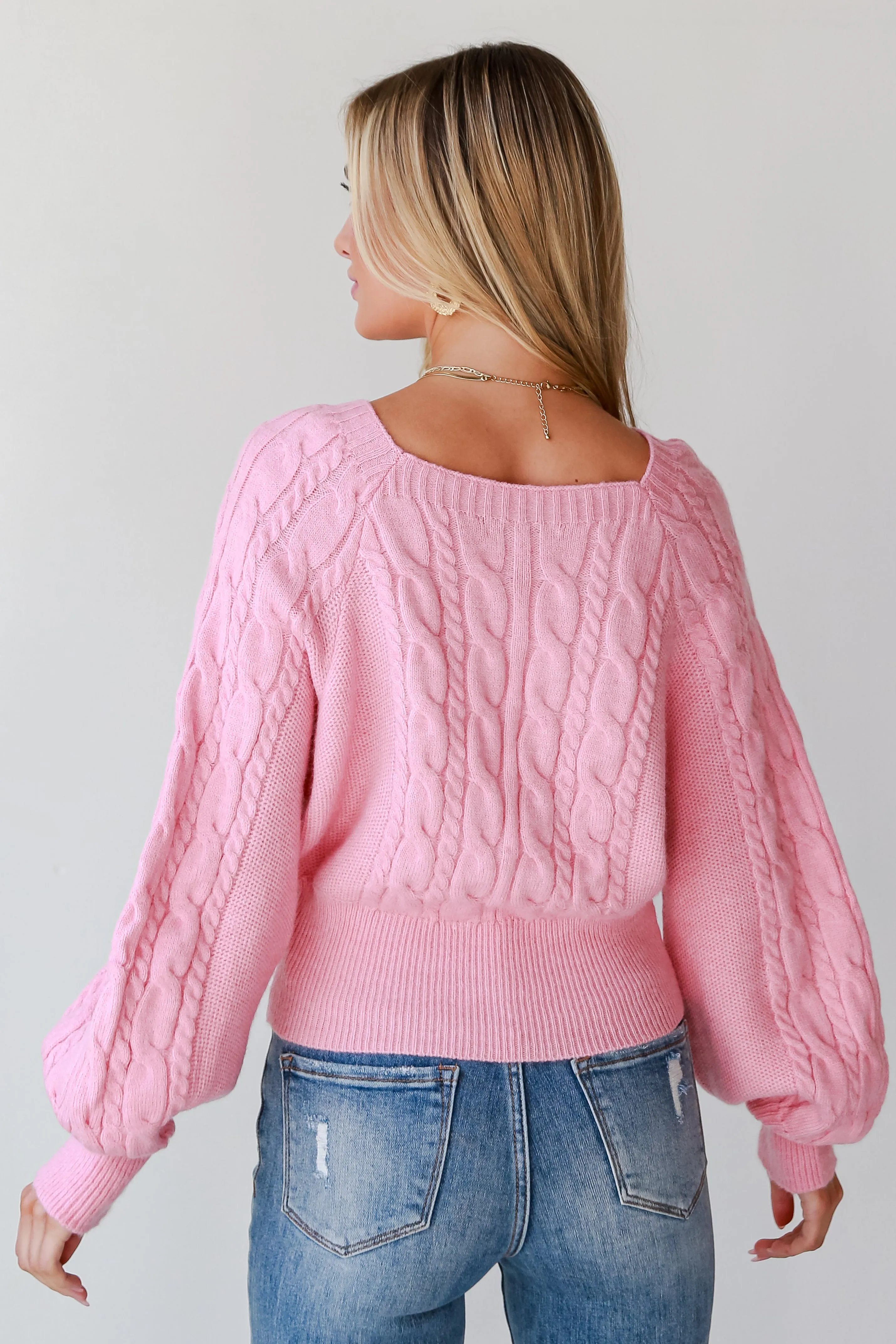 FINAL SALE - Claudia Cable Knit Sweater Top - DOORBUSTER