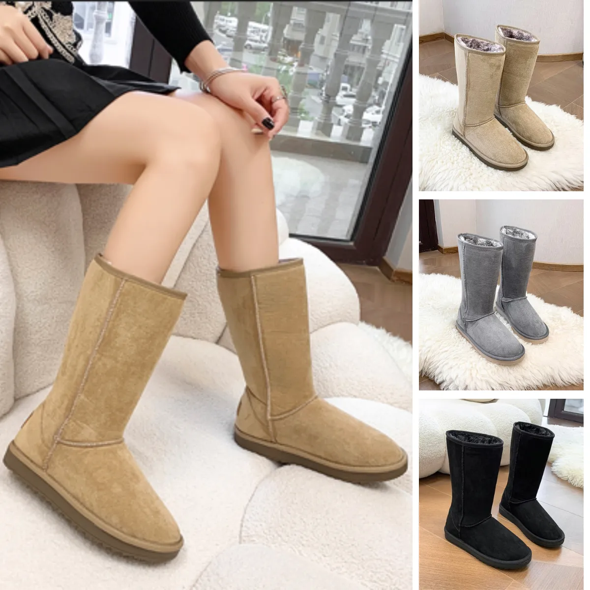 Flat Warm Suede Boots with Wool for Women | Ideal for Winter