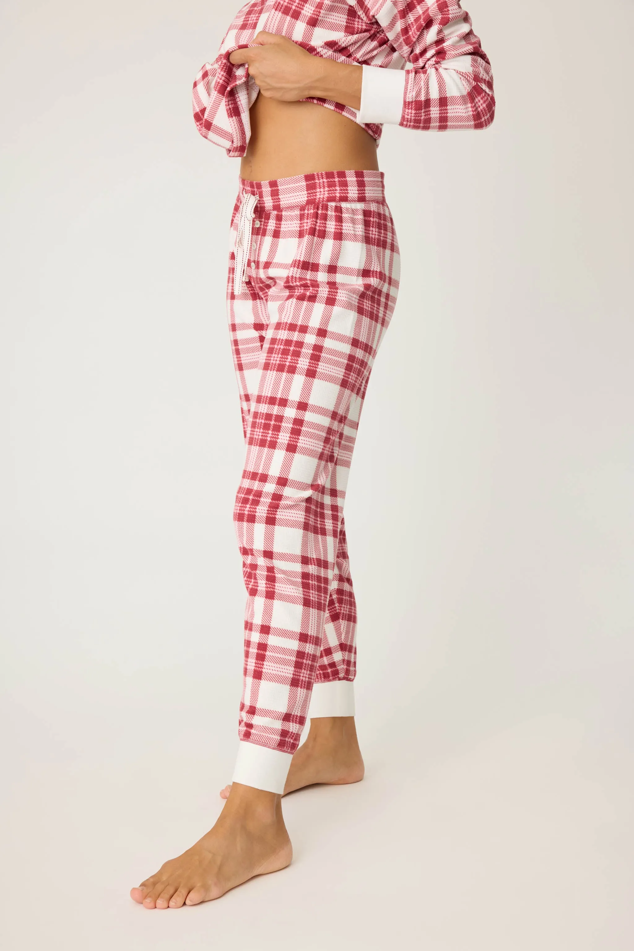 Full Of Holiday Spirit Plaid Velour Jammie Pant