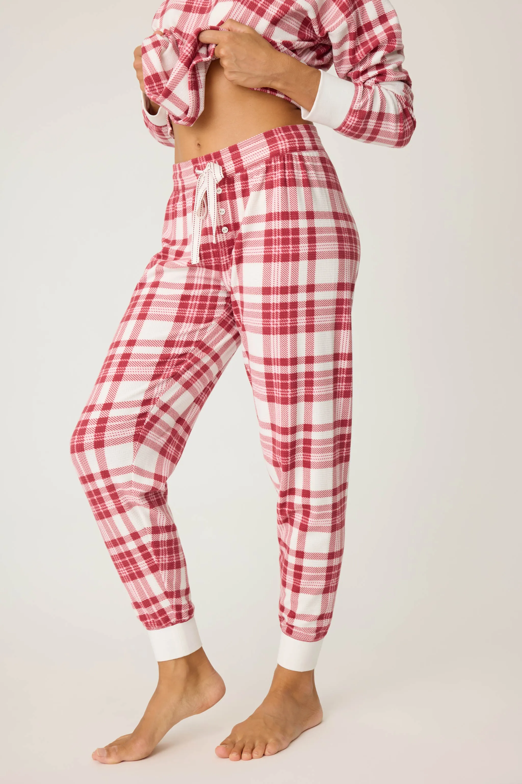 Full Of Holiday Spirit Plaid Velour Jammie Pant