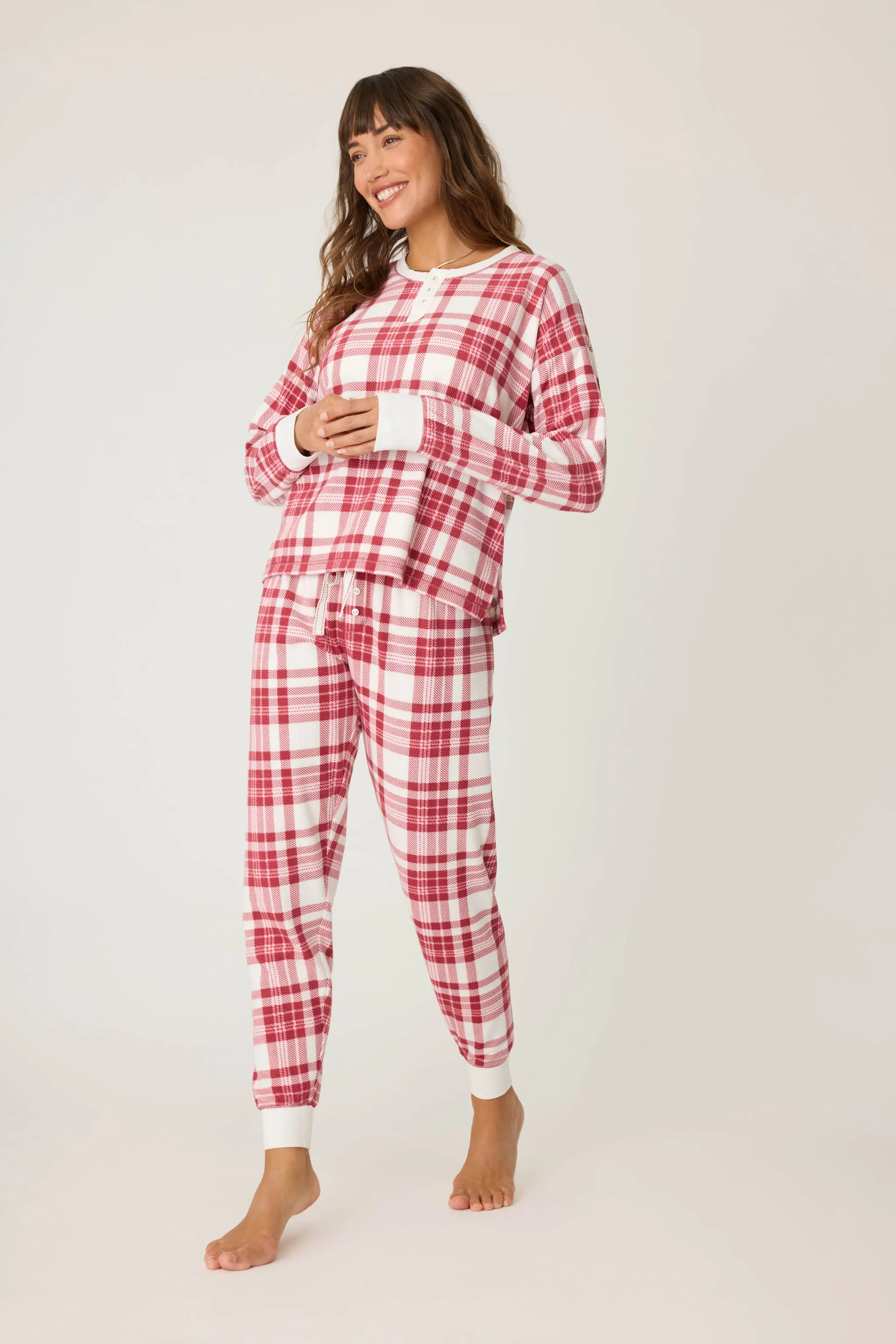 Full Of Holiday Spirit Plaid Velour Jammie Pant