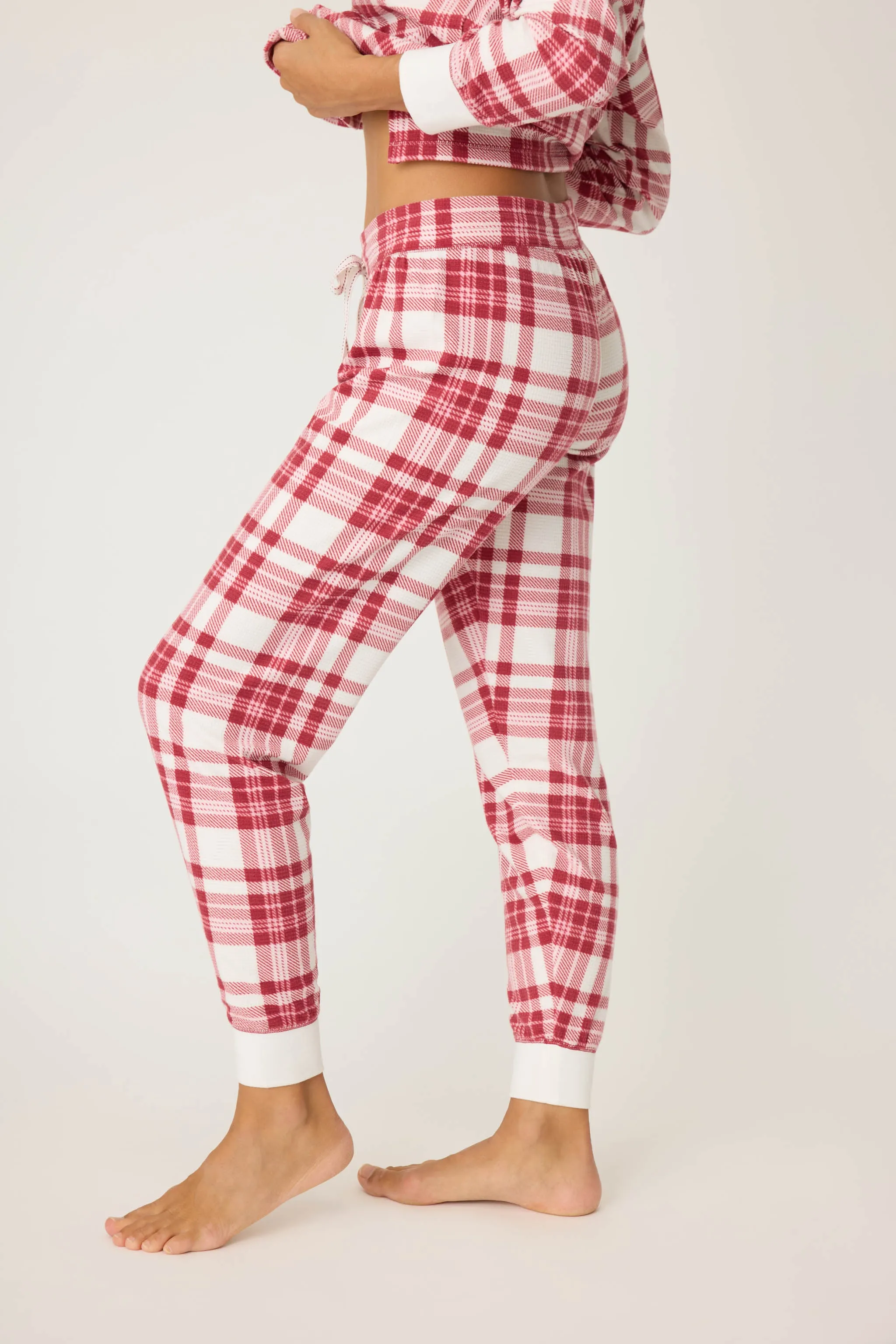 Full Of Holiday Spirit Plaid Velour Jammie Pant